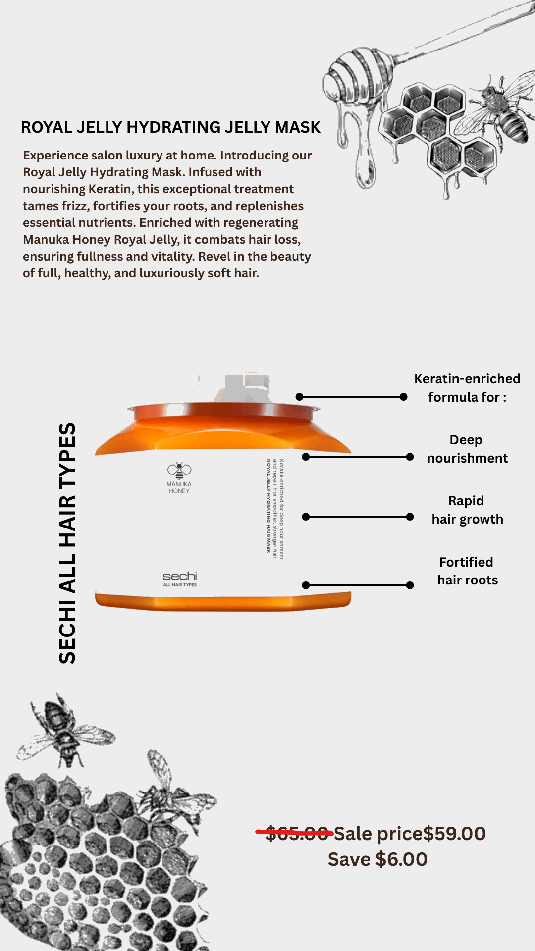 Sechi Honey Colour Lock Deep Nourish Set